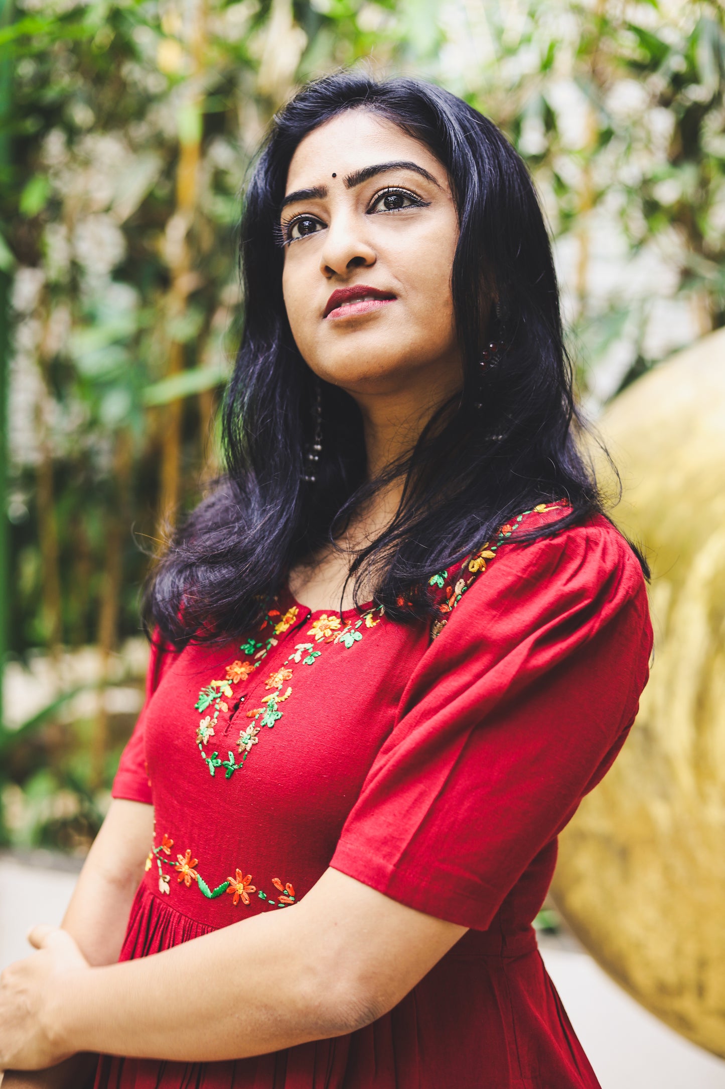 Floral Magic in Maroon:Kurti And Bottom Set..