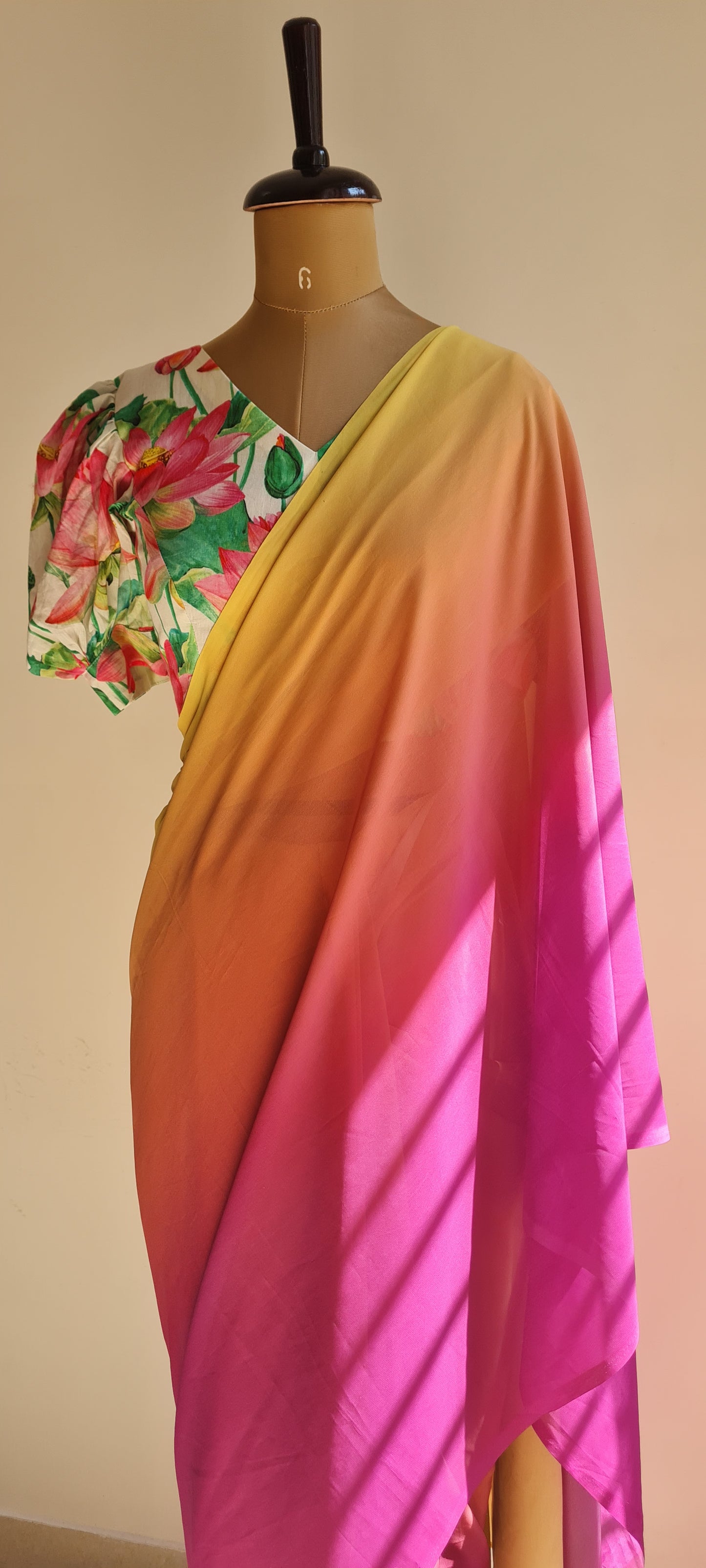 Yellow Pink Magic Saree