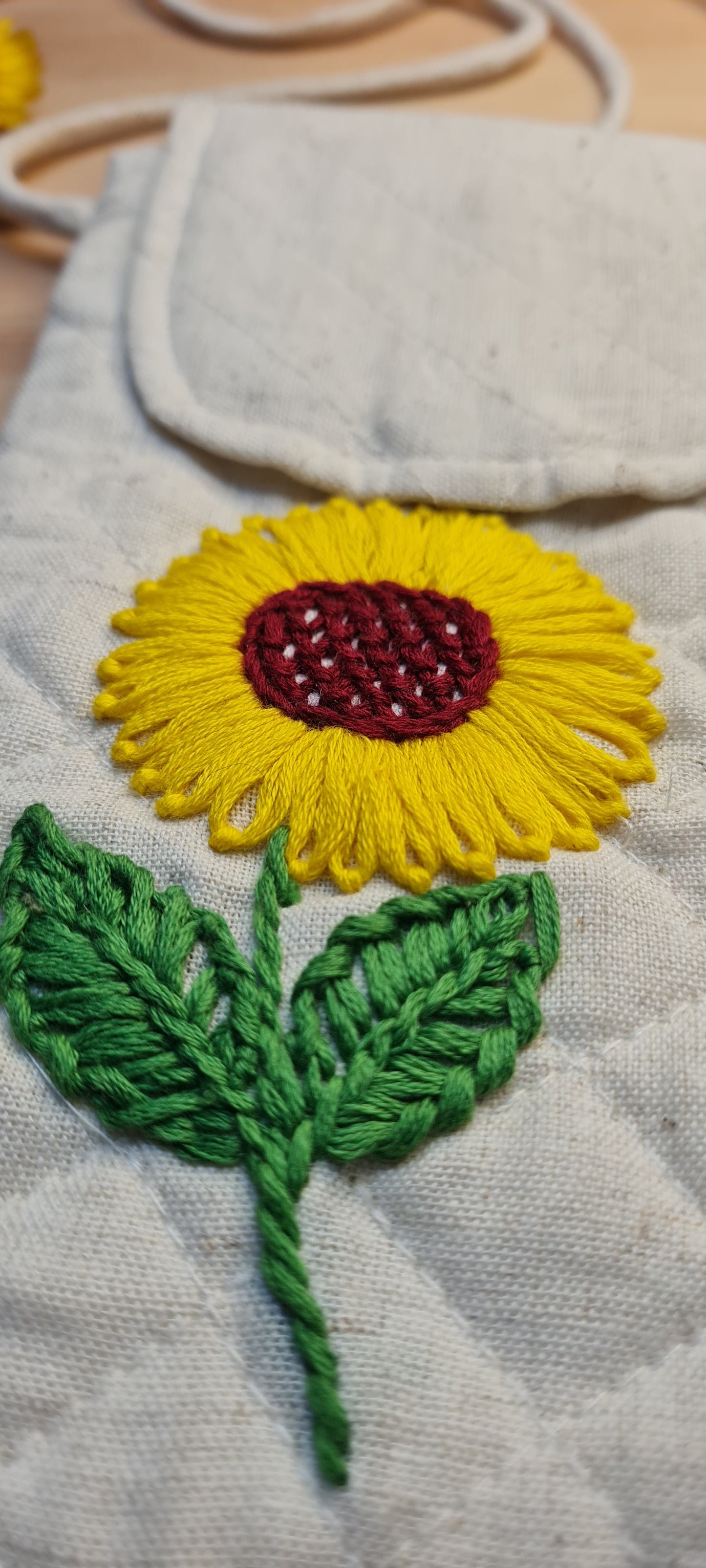 Sunflower And The Leaves Sling Bag