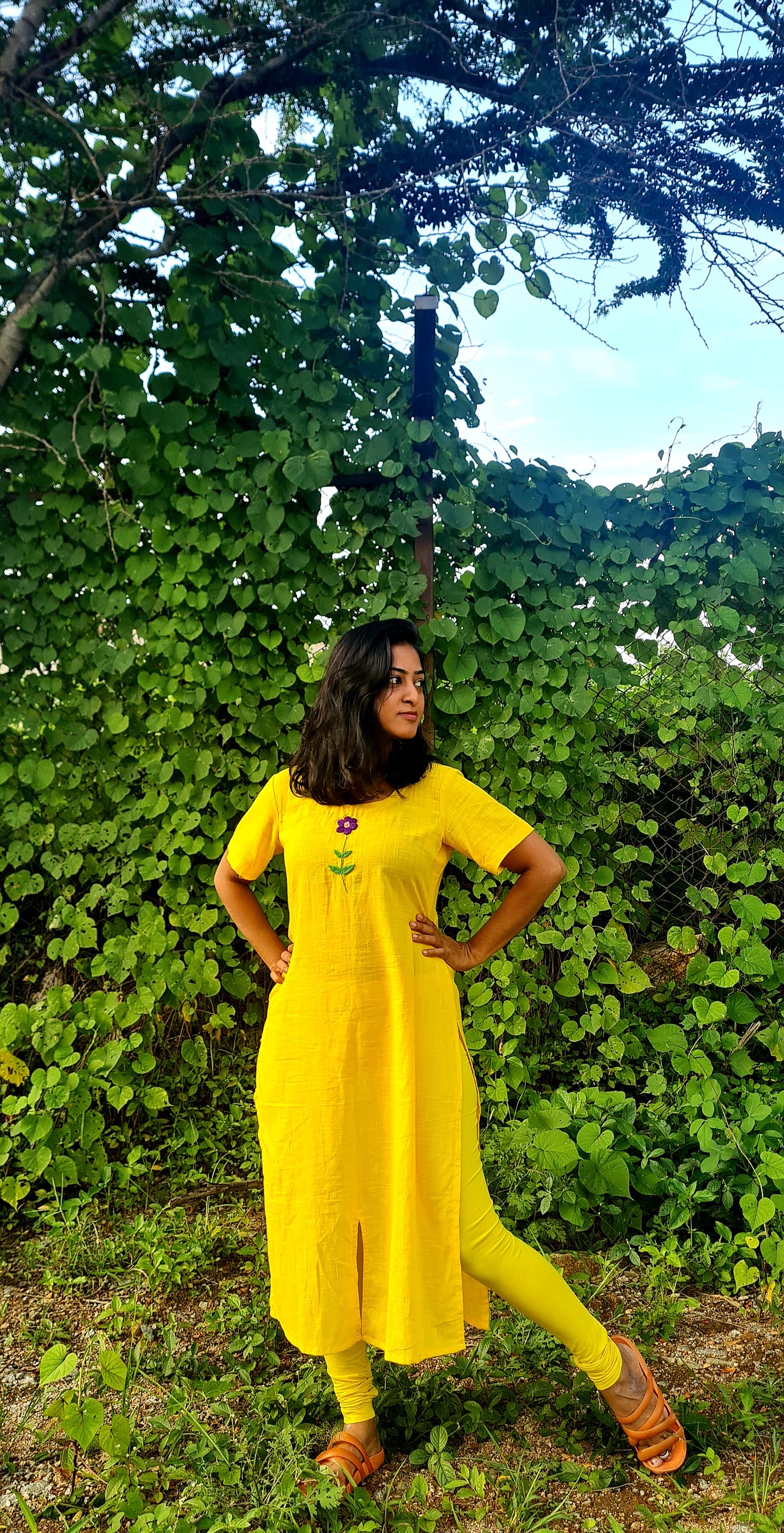 Sunshine Chic :Yellow Embroidery Kurta