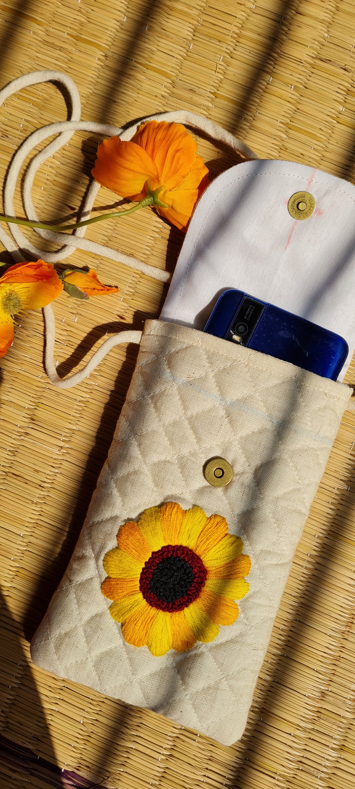 Khadi Sunflower Sling Bag