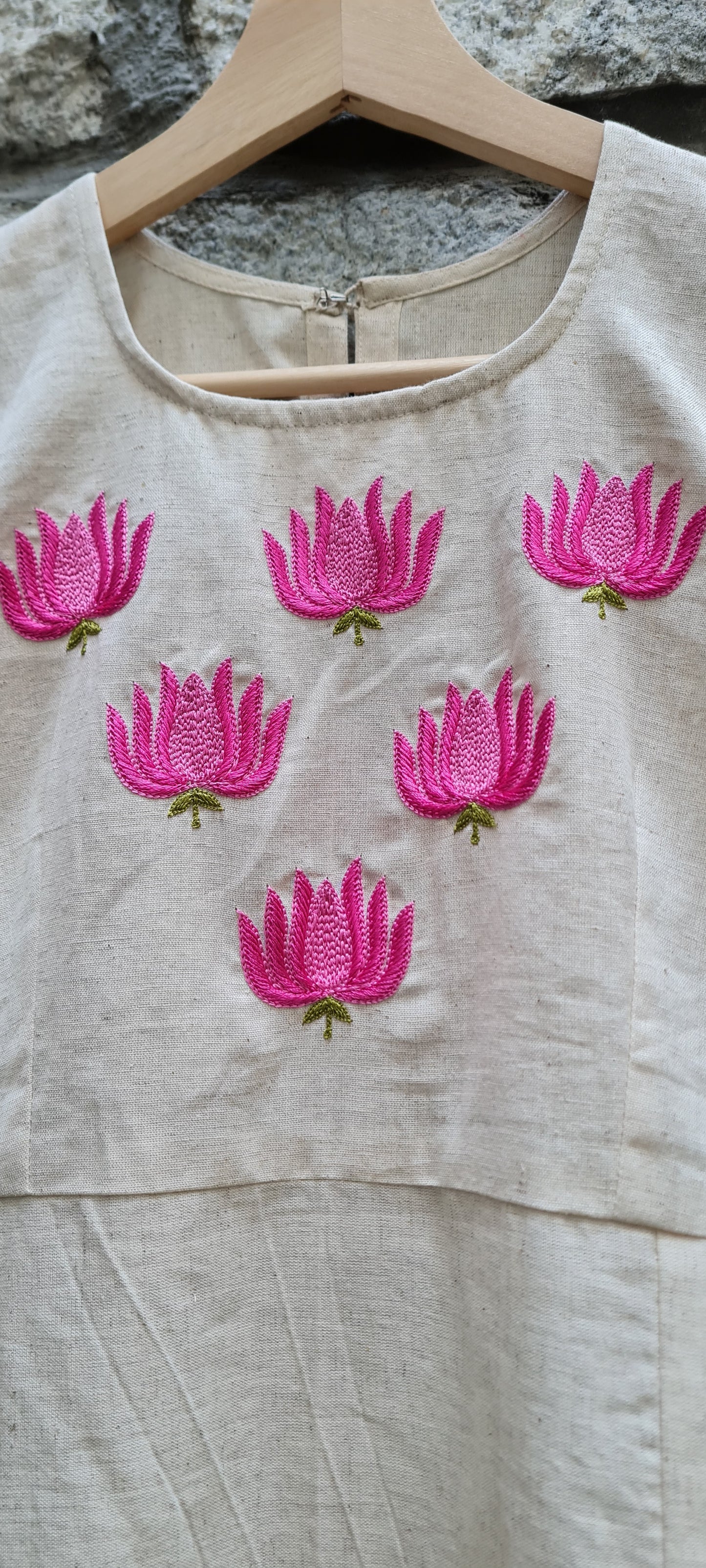 A Blossoming Dream :Lotus Embroidery Kurti