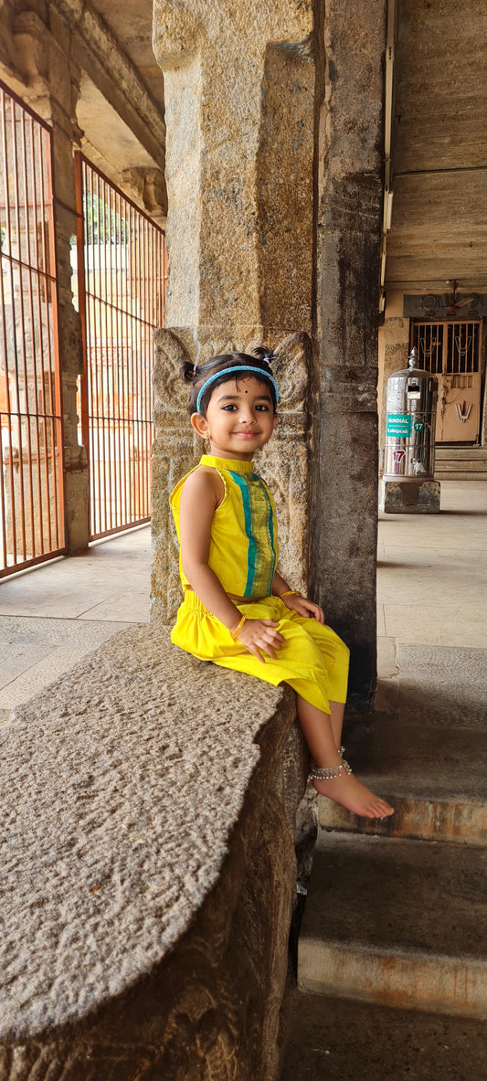 Unveil the Magic of Kanchipuram :Dhothi with crop top