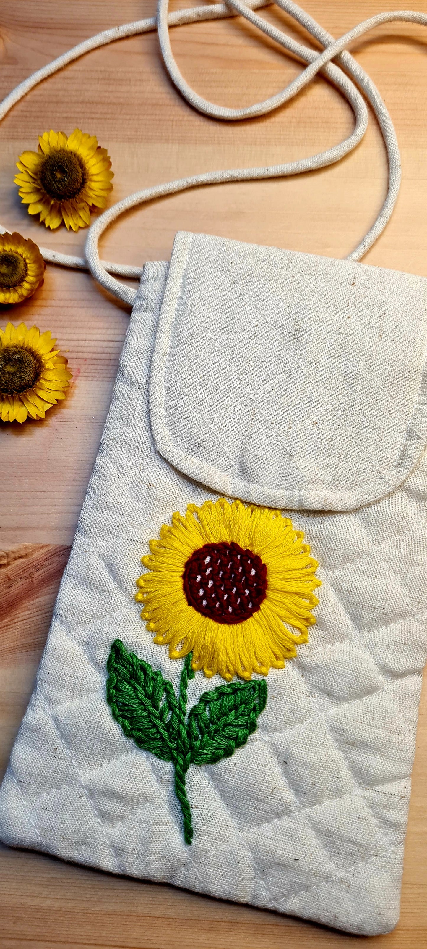 Sunflower And The Leaves Sling Bag