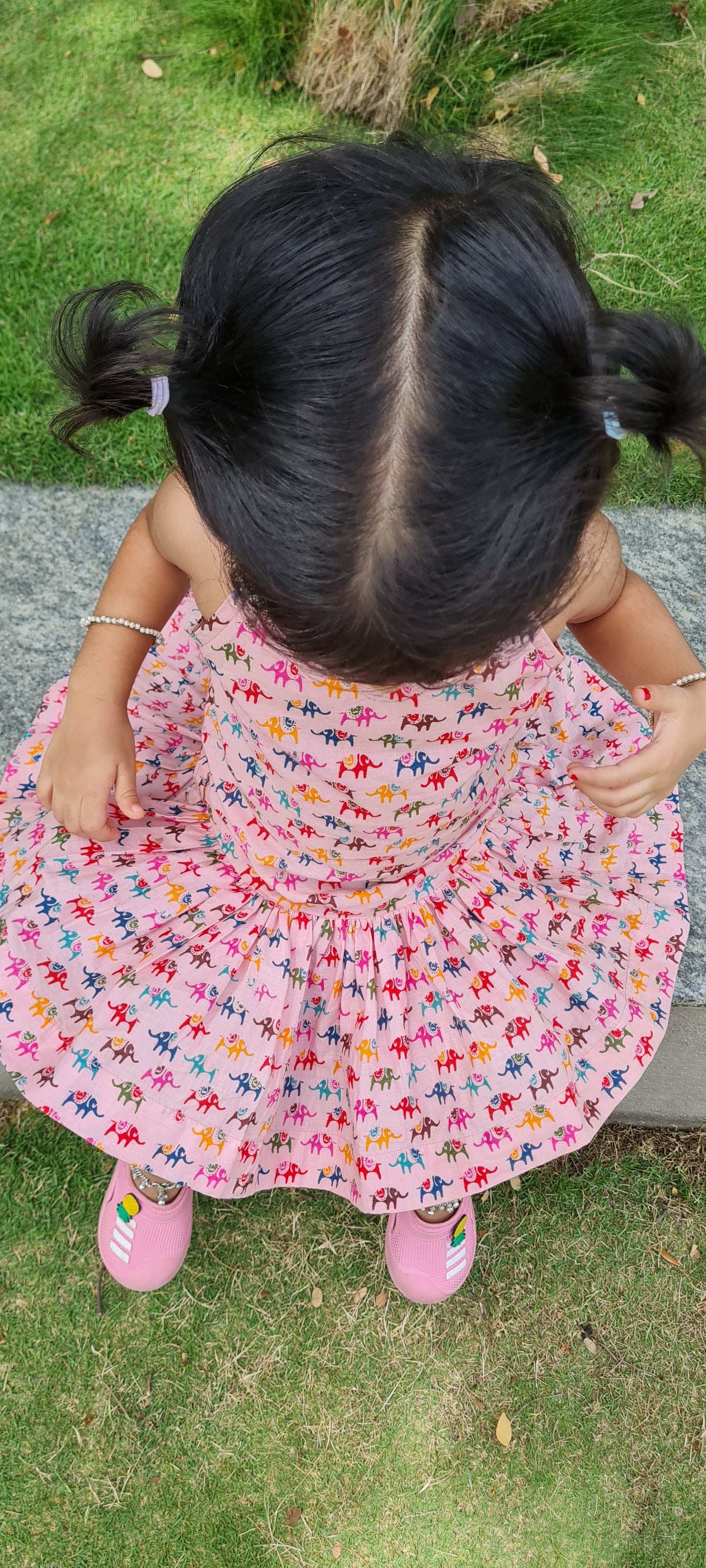 Delightful Pink Halter Neck Frock