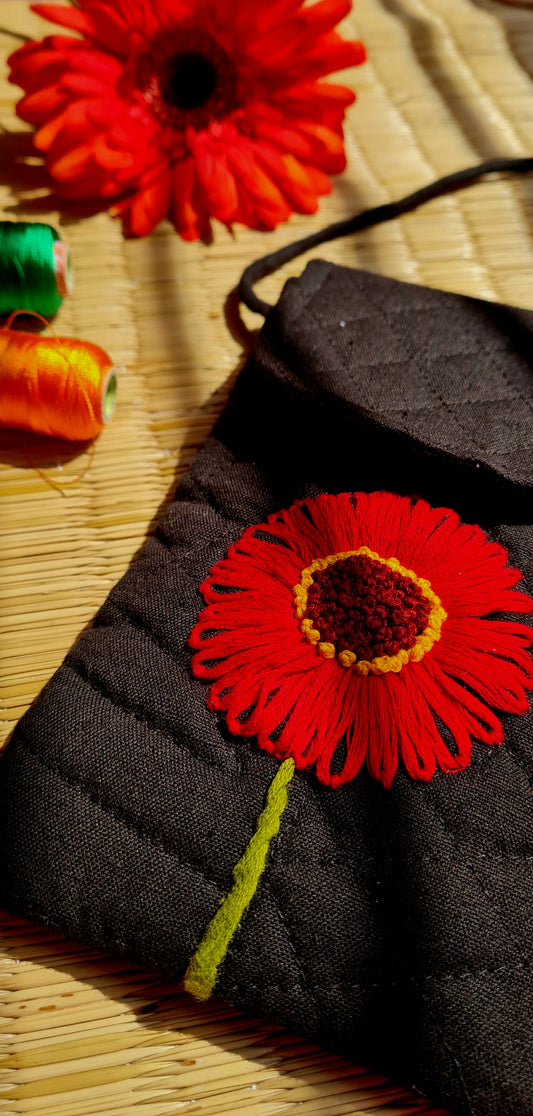 Red Flower Dreams Sling Bag