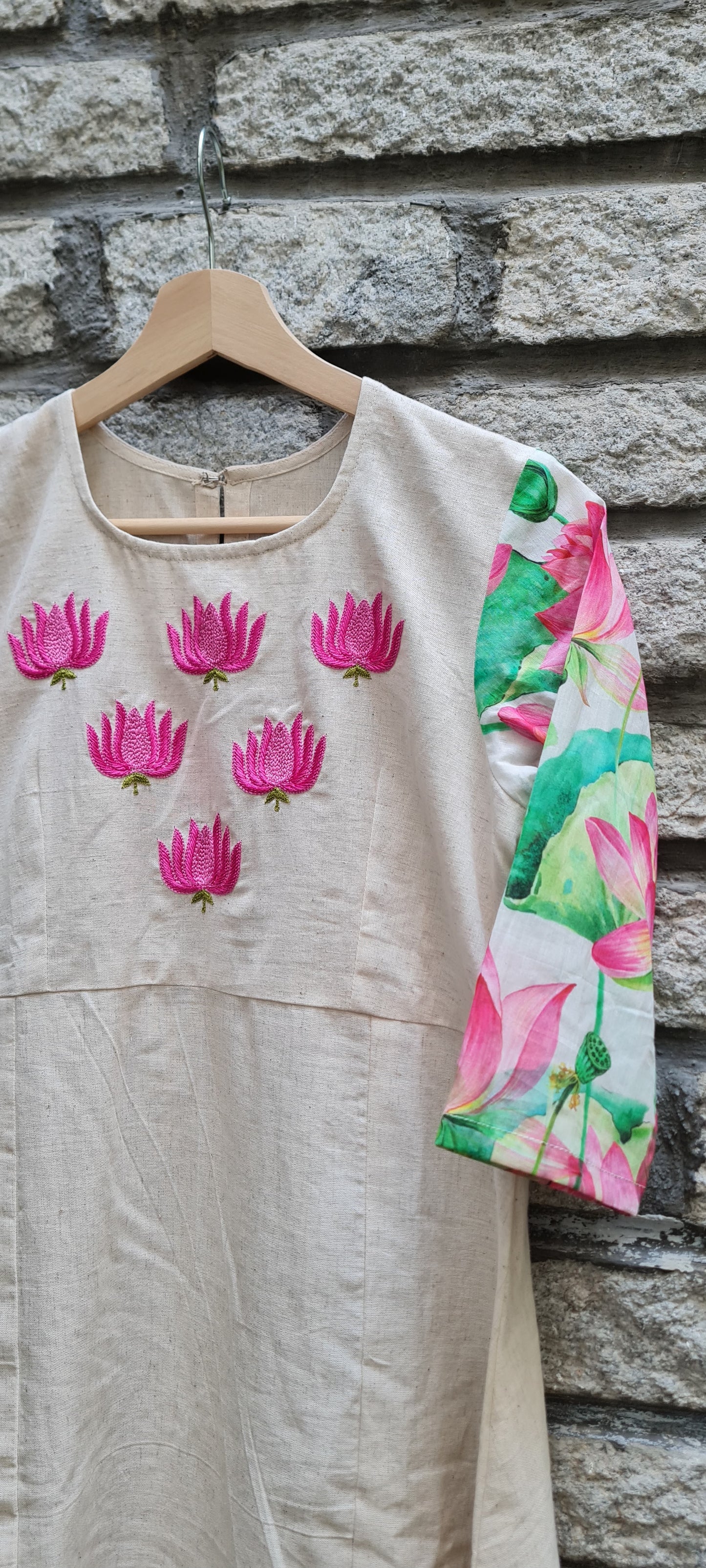 A Blossoming Dream :Lotus Embroidery Kurti