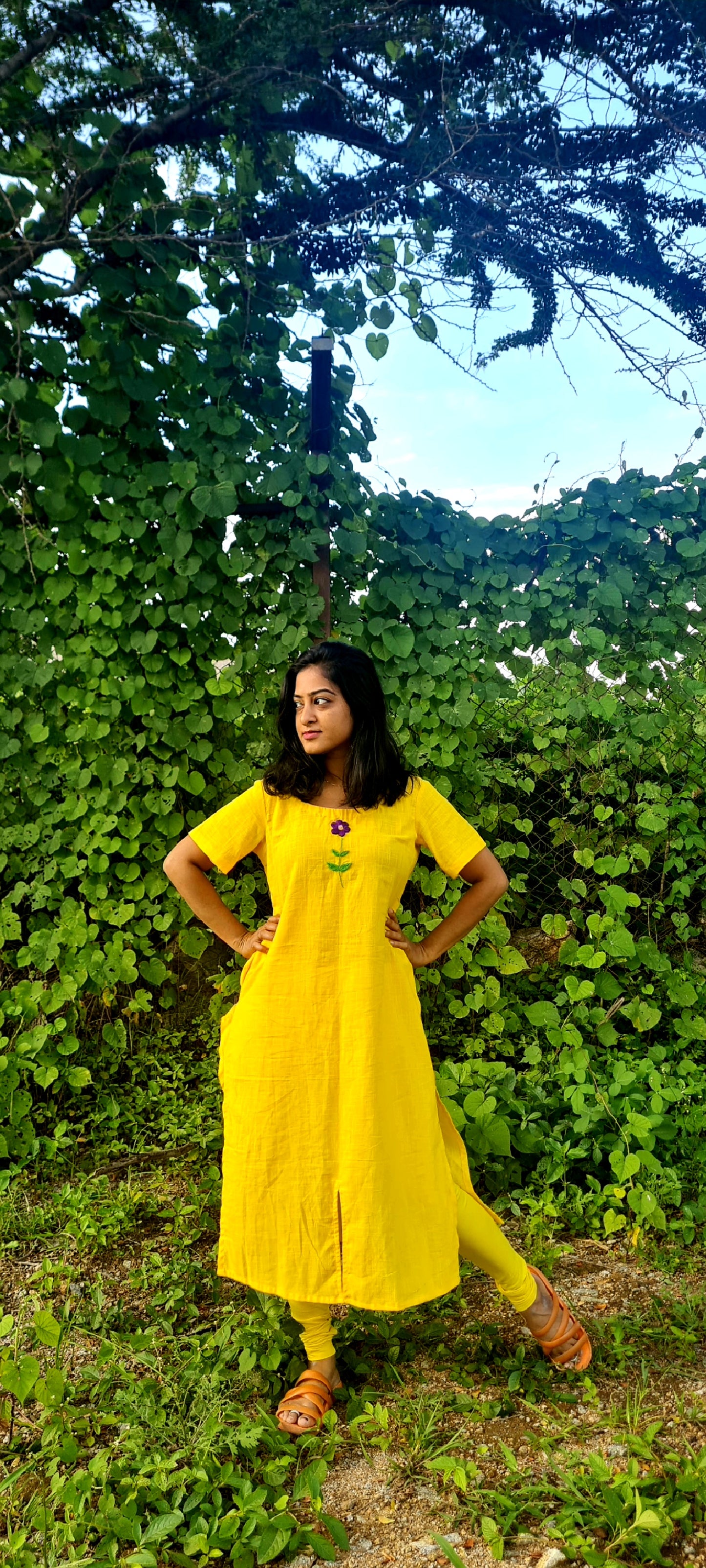 Sunshine Chic :Yellow Embroidery Kurta