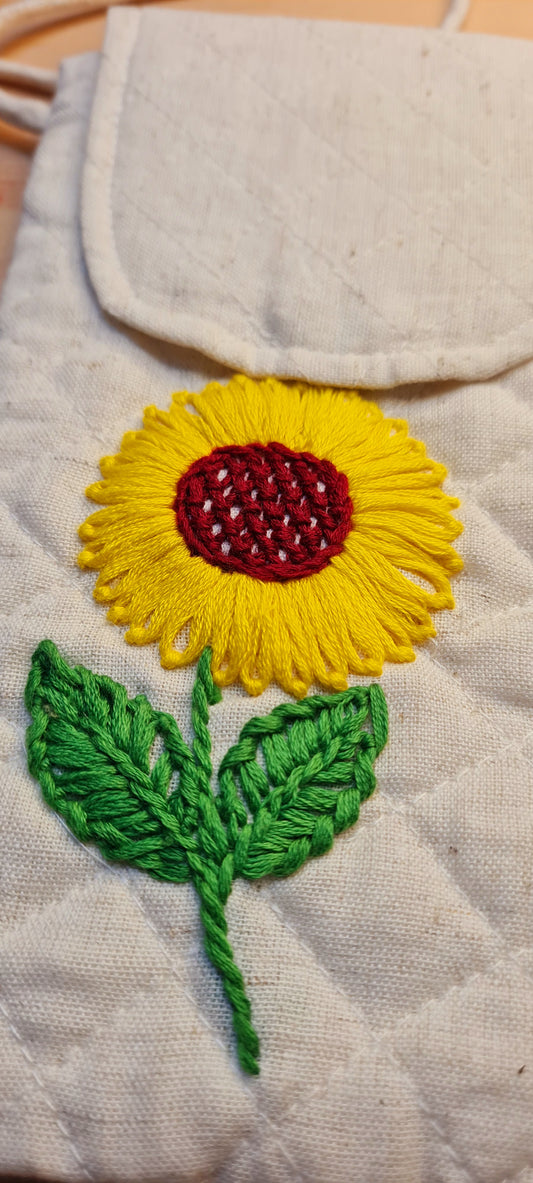 Sunflower And The Leaves Sling Bag