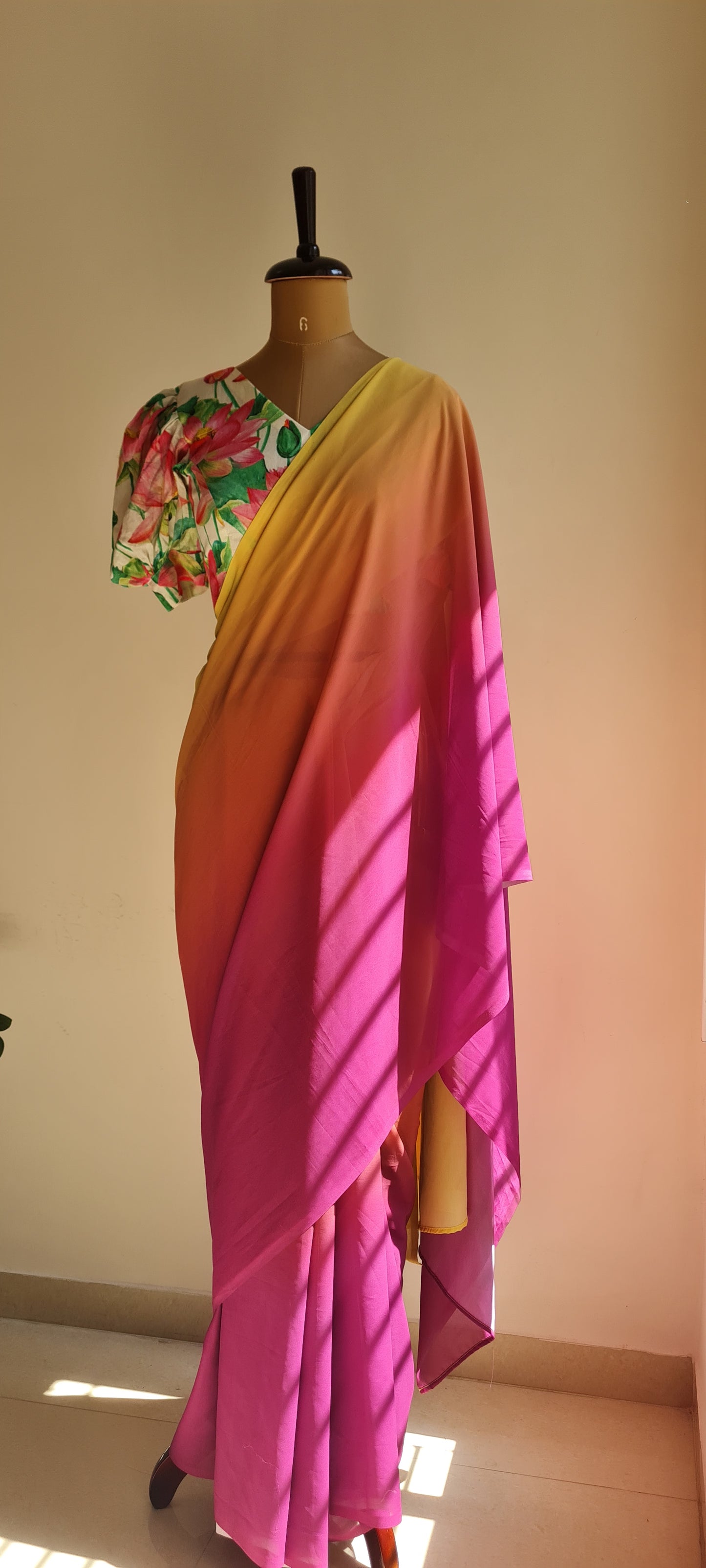 Yellow Pink Magic Saree